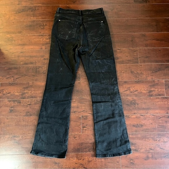 FREE PEOPLE We The Free High Rise Flare Denim Black Jeans Button Fly Size 29 - Picture 5 of 9